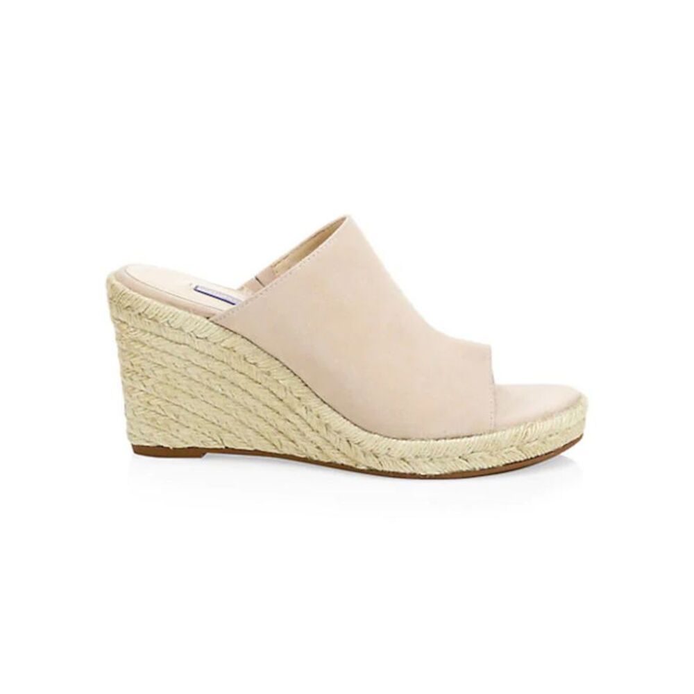 STUART WEITZMAN Womens Pink 3/4 Goring Marabella Wedge Leather Sandals 5 C